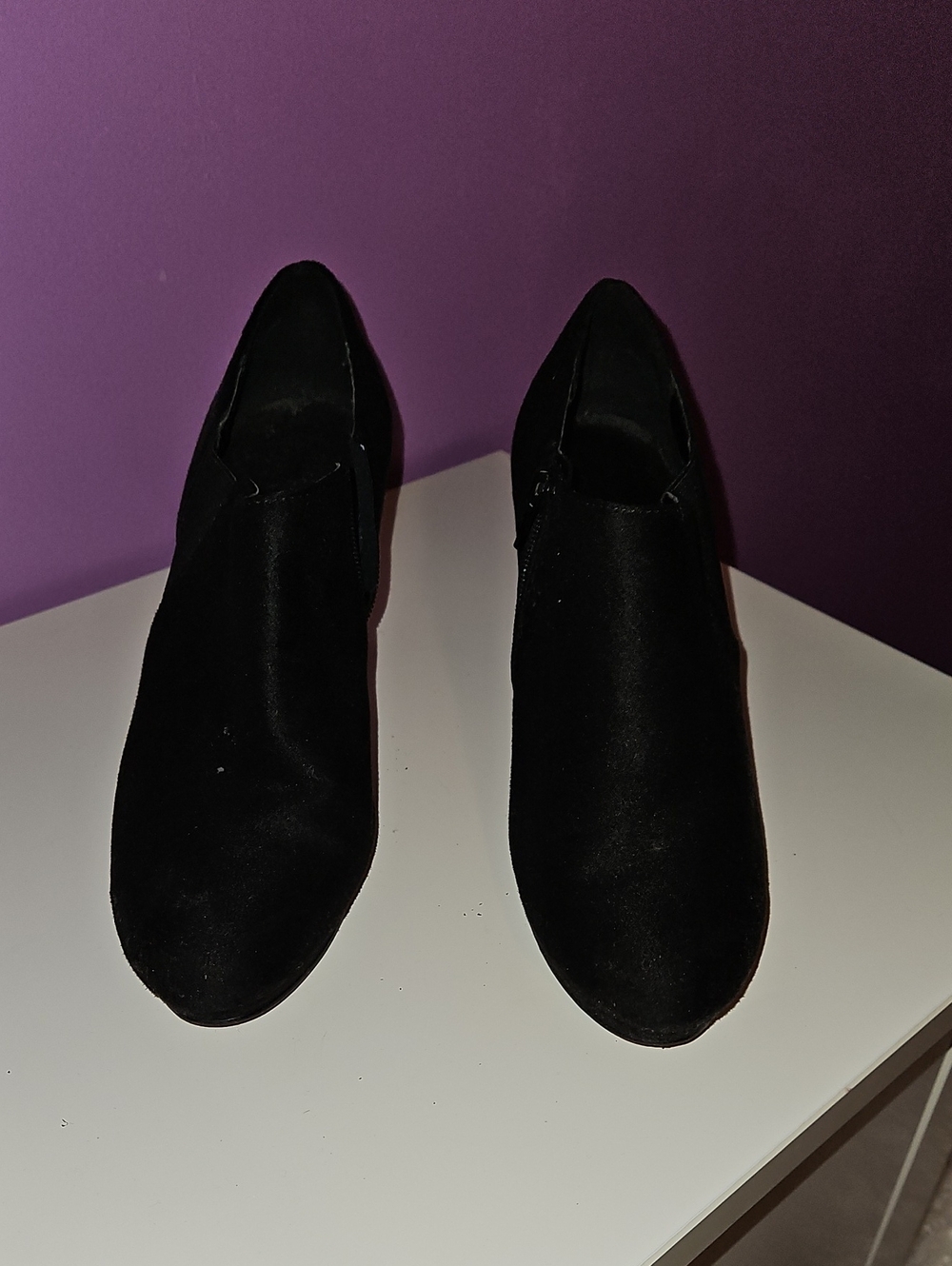 Impo Black Suede-Look Heeled Ankle Boots